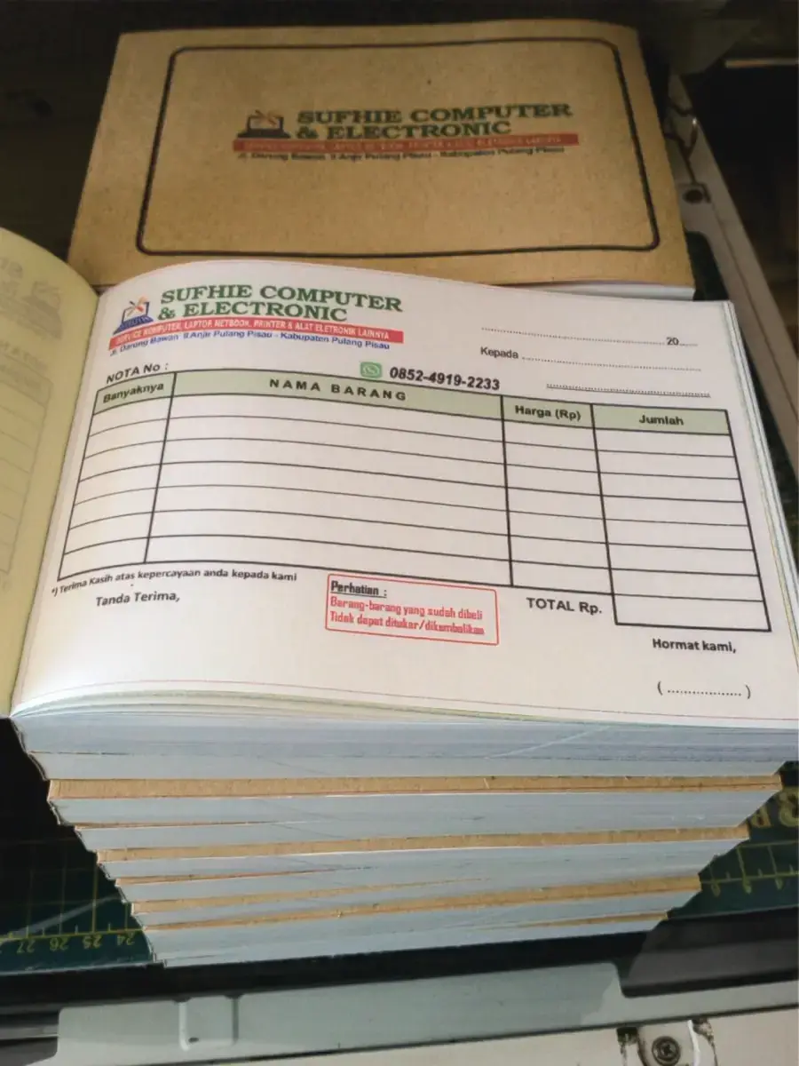 Portofolio cetak nota invoice