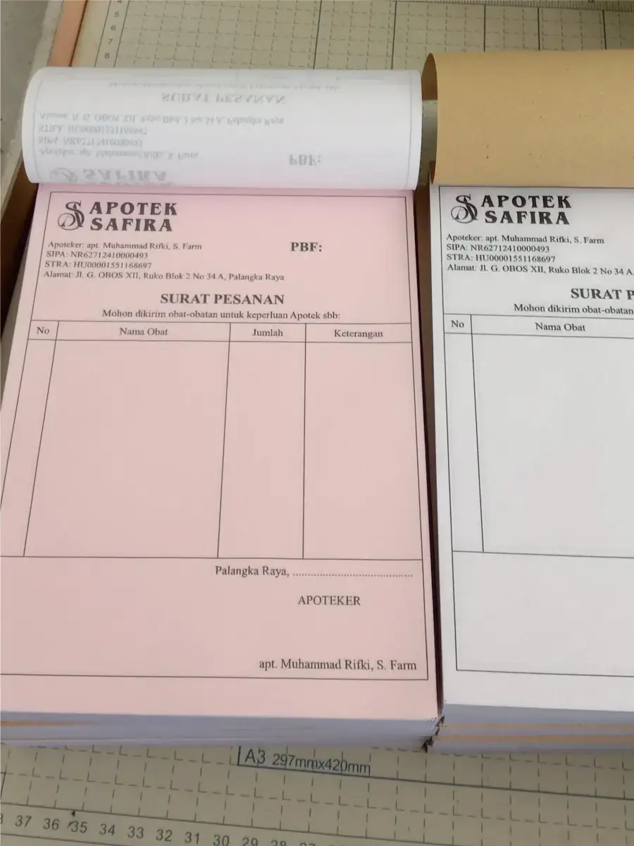 Portofolio cetak nota custom safira